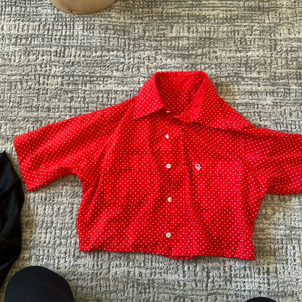 Christian Dior polka dot button down shirt